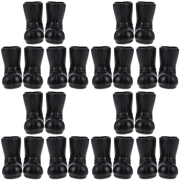 BESTonZON 12 Pairs Mini Boots Doll House Black Boots Baby Doll Christmas Decorations Mini Christmas Craft for Dolls Mini Shoes Toys Miniature Xmas Boots Decorations Children Mini Shoes Toy