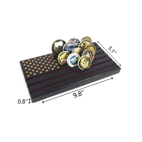 American Flag 6 Row Challenge Coin Holder Military Coin Display Stand