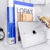 4 Section Acrylic File Organizer, Clear Acrylic Desk Organizer and Accessories, Sturdy Acrylic File Folder Holder Sorter, Office Supplies for Mail Letter Paper Electronic Notebook