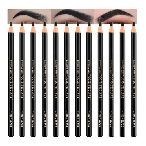 5 Pcs Waterproof Dual-Sided Fine Tip Brow Pencils Pack,Ultra-Fine Mechanical Pencil,Draws Tiny Brow Hairs, Defines, Fills Brows, Shapes, Contours, Combs, (Pack of 5)-Black