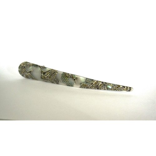 Generic Golden white green black iridescent marbled acrylic metal alligator hair claw