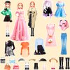 Magnetic Dress Up Dolls, Magnetic Doll Dress Up Kits Magnetic Paper Dolls Pretend Play Set for Girls Ages 4 Years and Up Kids Travel Activities Road Trip Car Ride Interactive Learning Imagine (D Set)