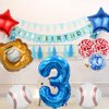 HADCKJA Baseball Balloons Baseball Birthday Party Supplies with 3rd Balloon Baseball Glove Balloon Red Blue Star Red Blue Confetti Balloon for Boy Shower Decorations Birthday Party Decorations 9Pcs