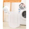 Durable Collapsible Laundry Baskets, Reinforced Mesh Pop Up Laundry Hamper, Foldable Clothes Hampers with Carry Handles for Laundry, Bathroom, Kids Room, Dorm or Travel White