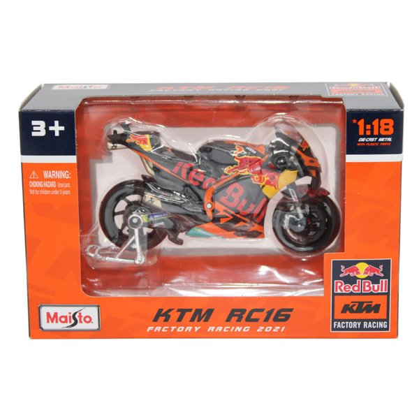 Bburago 1/18 Scale 36371 - KTM RC16 Motorbike Factory Racing #33 Brad Binder