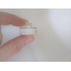 Tiny small silver tone rectangle metal hair claw clip