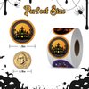 Halloween Stickers for Kids Bulk 500Pcs, Round Halloween Sticker Roll for Treat Bags, Gift Bags, Envelope, Party Favors, 1.5-Inch Small Halloween Stickers with 8 Vibrant Colors & Designs