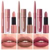 LANGMANNI 3 in 1 Matte Velvet Lipstick Set-Lip Liner,Lip Gloss and Lipstick Combo,Perfect for Natural Lip Contour,Waterproof And Longlasting Effect Lip Makeup,Unique Festival Gift (#01+03+05)