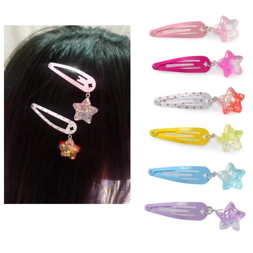 AACKS Girls Star Hair Clips Star Hair Barrettes Cute Hair Clips Metal Snap Hair Pins Star Hair Accessories for Girls Kids