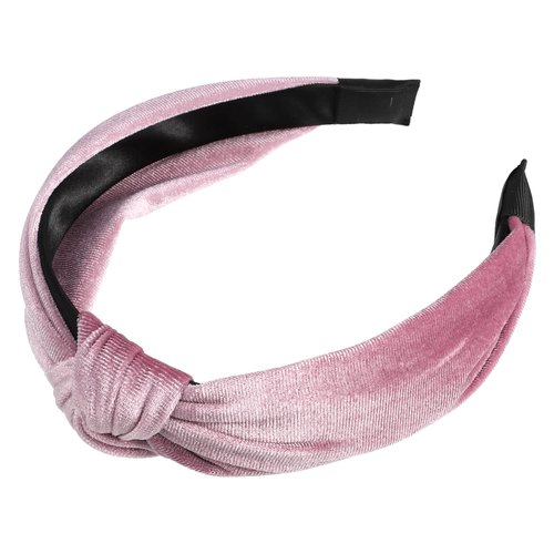 VOCOSTE Velvet Knotted Headband, Velvet Padded Headbands for Women, Fashion Wide Headbands, Pink Velvet Headbands, Non-slip Soft Head Bands Headwear Hairband, Hair Accessories for Women