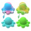 Spectabilis Octopus Pop Fidget Toy 2 Packs, Sensory Squishy Toys Flip It Relieve Anxiety, Lovely Pop Keychains Popits for Boys Kids Adults，Baby Bath Tub Toys, Blue & Green