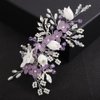 JWICOS Bridal Flower Hair Clips Wedding Hair Comb Pearl Wedding Hair Accessories for Women and Girls purple