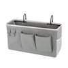 Ozzptuu Bedside Storage Caddy/Bedside Hanging Storage Bag for Headboards Bunk Beds Dorm Rooms Book Phone Magazine Holder (Grey)