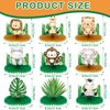 Leinuosen 9 Pcs Baby Jungle Animals Honeycomb Centerpieces Safari Baby Shower Decorations Jungle Safari Sage Green Themed Birthday Party Supplies for Boys Kids Baby Shower Nursery Party Decor
