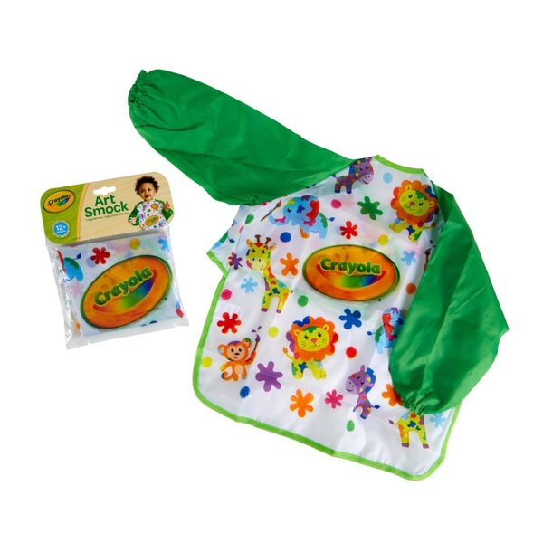 Crayola Art Smock for Toddlers, Small Waterproof Bib, Best Fit for Age 1 (12 Months), 1 x 7-1/5 x 8-1/10 in