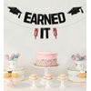 KEWUFD EARNED IT Banner, 2024 Nursing School Graduation Decorations, Congrat RN Party Decorations For Medical School College Graduation Party Decorations Supplies Black Red Glitter
