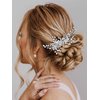 Catery Rhinestones Bride Wedding Hair Comb Silver Bridal Side Comb Wedding Hair Piece Bead Bridal Hair Piece Clips Hair Accessories for Women and Girls (A silver)