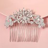 Hapibuy Crystal Bridal Wedding Hair Comb Silver Wedding Headpiece Hair Clip For Bride and Bridesmaid