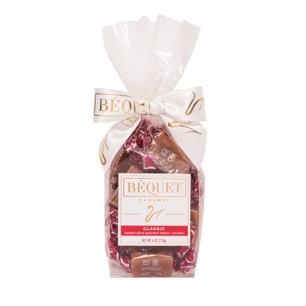 Béquet Caramel - Classic - Caramel Candy Individually Wrapped - Gourmet Caramel Candy - Made in Montana - Kosher (Star D) and Gluten Free - 4 oz Gift Bag