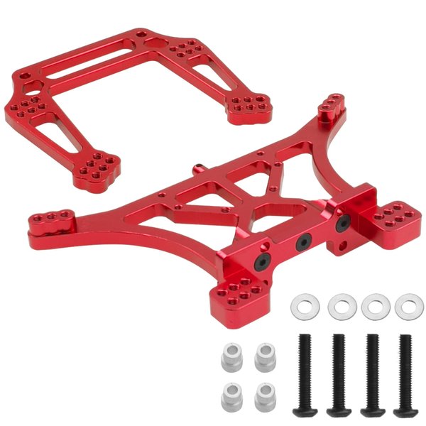 ShareGoo Metal Front & Rear Shock Tower Mounts Upgrade Part of 3638 3639 Compatible with Traxxas Slash 2WD Rustler VXL Bandit,Ford F-150 Raptor 1/10 RC Car (Red)