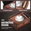 Tesonway Cigar Ashtray, Wooden Cigar Ashtrays with Cigar Cutter, Phone Tablet Holder, Cigar Holder, Accessories Drawer and Lighter Slot, Home Bar Outdoor Ashtray, Great Cigar Accessories Gift for Men
