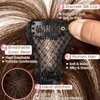 Clip in Bangs 100% Human Hair Extensions 360° Cover Clip on Bangs Real Human Hair for Women Fake Bangs for Daily Wear (Medium Brown)