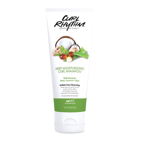 Curl Rhythm Deep Moisturizing Curl Shampoo - Curly Hair Shampoo for Hydration - With Shea Butter and Coconut - Silicone and Sulfate Free - 10 oz