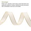 MECCANIXITY 5/8 Inch 25 Yard Wide Satin Ribbon with Gold Edges Border Grosgrain Fabric Ribbon for Gift Wrapping Wedding Bouquet, Cream White