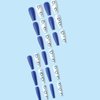 Hkanlre Blue Press on Nails Tips Coffin Long Heart Fake Nails Bling Full Cover Ballerina Graffiti False Nails for Women and Girls 24PCS