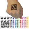 Monogram Swirls Capital Letter Y Temporary Tattoo Water Resistant Fake Body Art Set Collection - Light Pink (One Sheet)