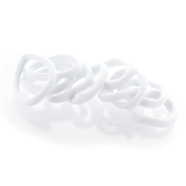 My Lello Girls Small Premium Ponytail Holder Seamless Hair Bands White 20cs