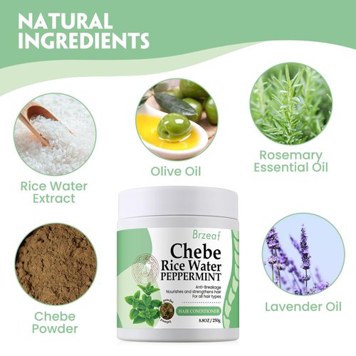 Brzeaf Vegan Chebe Leave In Conditioner for Hair Growth(8.8 OZ), Dry And Damaged Hair For Women and Men & Promote Hair Growth, Natural Chebe Leave In Conditioner, Deter Hair Breakage