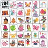 Partywind 204 PCS Mixed Styles Temporary Tattoos for Kids, Glitter Fake Tattoo Stickers for Kids Party Supplies Favors, Goodie Bag Stuffers for Boys Girls Birthday Party Decorations