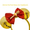 ZHENNAN Mouse Ears Headbands for Women, Glitter Honey Stick Pooh Bear Bows Ears Headbands for Men, Pooh Bear Costume Cartoon Themed Events Birthday Party Decorations Hair Accessoires