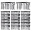 Lawie 20 Pack Bulk 20 Teeth Black Metal Side Hair Combs Wire Twist Hair Clips Wedding Bridal Veil Combs Decorative Headpiece French Twist Updo Bun Accessories