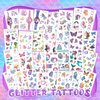 Sinmoe 30 Sheets 400 pieces Glitter Temporary Tattoos for Kids Waterproof Butterfly Mermaid Unicorn Cartoon Stickers Girls Glow Tattoo for Birthday Party Favors Goodie Bags Fillers(Ocean Style)