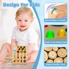 HONGDDY LED Busy Board, Wooden Sensory Toys for Toddler, Montessori Music Toy for Airplane, Travel Activity Educational Learning Toy, Busy Light Switch Autism Toys, Birthday Boys Girls Gifts