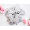 Silver and White Sparkly Ponytail Holder-Regular - Made in the USA