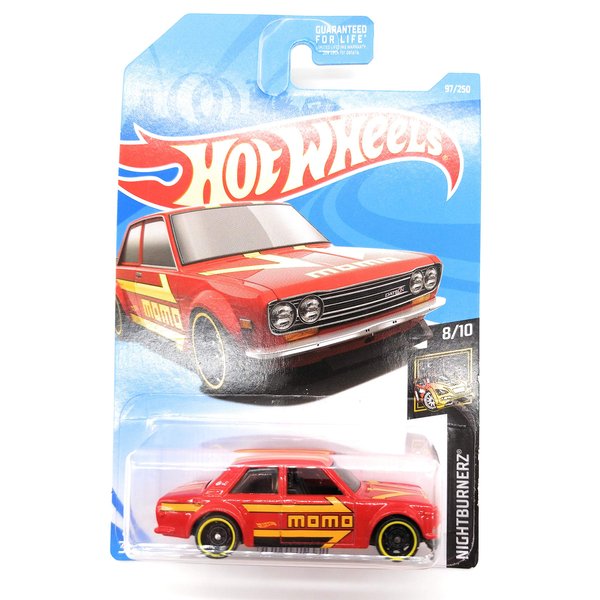Hot Wheels NIGHTBURNERZ 8/10, RED '71 Datsun 510 97/250