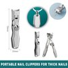 Lux German Grip Nail Clippers Toe Nail Clippers for Thick Nails, Portable Ultra Sharp Nail Clippers,Ultra Sharp Stainless Cumuul Nail Clipper with Catcher for Men Women Sliver