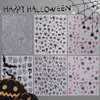 Halloween Nail Stickers for Nail Art Spider Web Spiders Nail Art Stickers with Rhinestones Design Red Black Spider Nail Decals Classic Halloween Nail Art Decoration for Women Manicure Accessories-6Pcs