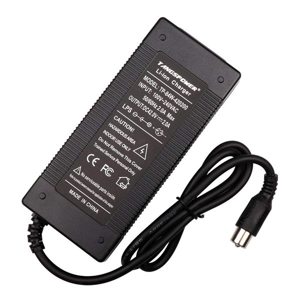 TANGSPOWER 42V Charger Output 2A Input 100-240 VAC for Electric Bike 36V 10S Battery Pack