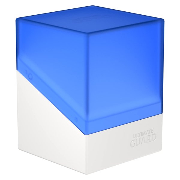 Ultimate Guard Boulder Synergy 100+, Deck Case for 100 Double-Sleeved TCG Cards, White/Blue, Secure & Durable Storage for Trading Card Games