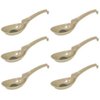 Happy Sales HSSP- MGNHK6, Melamine Soba, Rice Spoons, Chinese Won Ton Soup Spoons, Asian Soup Spoon, 6 Pack Notch & Hook Style, Green