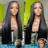 SUNKASA 13x6 HD Lace Front Wigs Human Hair 20 Inch Straight Frontal Wigs Human Hair Wigs Glueless Wigs Human Hair Pre Plucked with Baby Hair Natural Black 180 Density