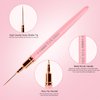 5Pcs Nail Art Liner Brushes,Liner Brush For Nails,Nail Art Brush For Long Lines,Thin Details,Fine Drawing,Liner Brush UV Gel Polish Painting Nail Design Sizes 7/9/11/15/25mm (pink)
