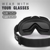 OutdoorMaster OTG Ski Goggles - Over Glasses Ski/Snowboard Goggles for Men, Women & Youth - 100% UV Protection (White Frame + VLT 10% Grey Lens)