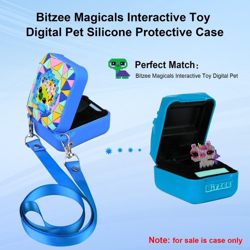 Elonbo Silicone Protective Case for Bitzee Magicals Interactive Toy, Virtual Toy Storage Cover, Electronic Pets Kids Toys Holder, Compatible with Bitzee Magicals, Blue (Only for Bitzee Magicals)