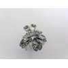 Generic Small mini silver metal blue purple gray flower crystal hair claw clip (Primary color: Gray)