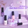 Gellen Gel Nail Polish Kit - 6 Colors Lavenders Series - Violet Lilac Rose Pink Popular Nail Gel Colors Nail Art DIY Home Gel Manicure Set